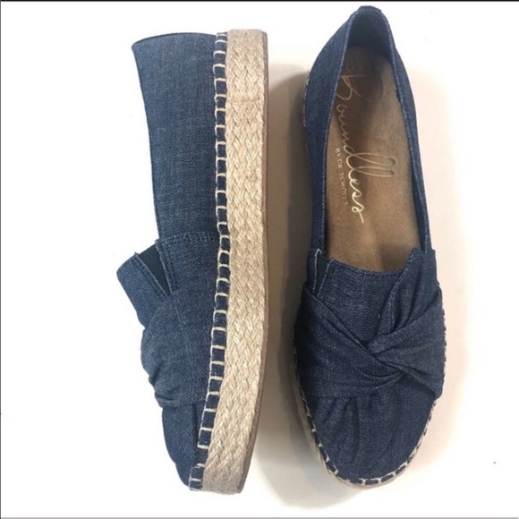 Boundless by Dr. Scholls Shoes - boundless Espadrilles navy blue canvas bow shoes